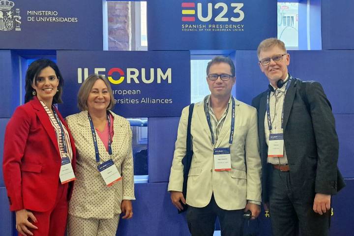 The STARS EU delegation at the Barcelona forum. From left to right: Vera Ferro-Lebres, Rima Dijkstra, José Sigut and Gunnar Peterson.